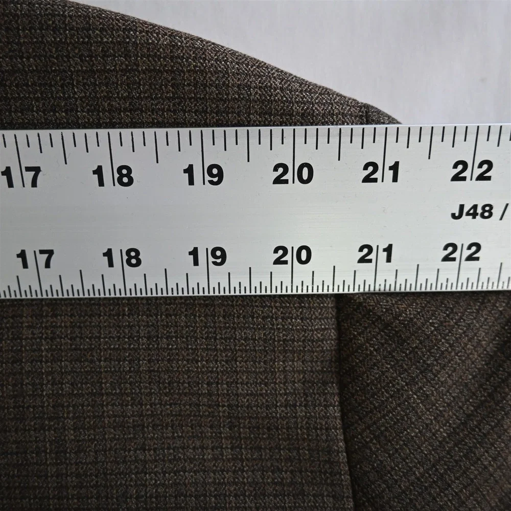 Jos A Bank 46L Brown Check‎ 100% Wool Mens Blazer Suit Jacket Sport Coat